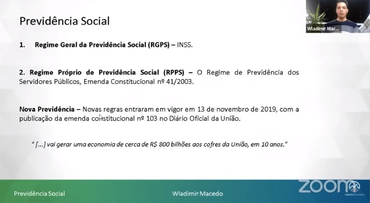 Live sobre diferença entre antiga e nova regra da previdência